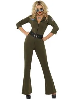 Smiffy Top Gun Aviator Dames Kostuum
