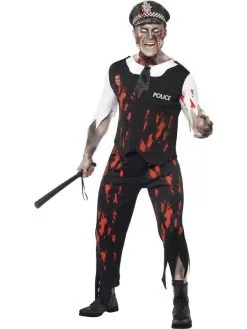 Smiffy Zombie Politieagent Halloween Verkleedkleding