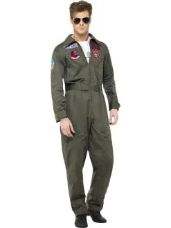 Smiffy Top Gun Deluxe Heren Kostuum