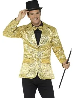 Smiffy Sequin Jacket Heren Goud