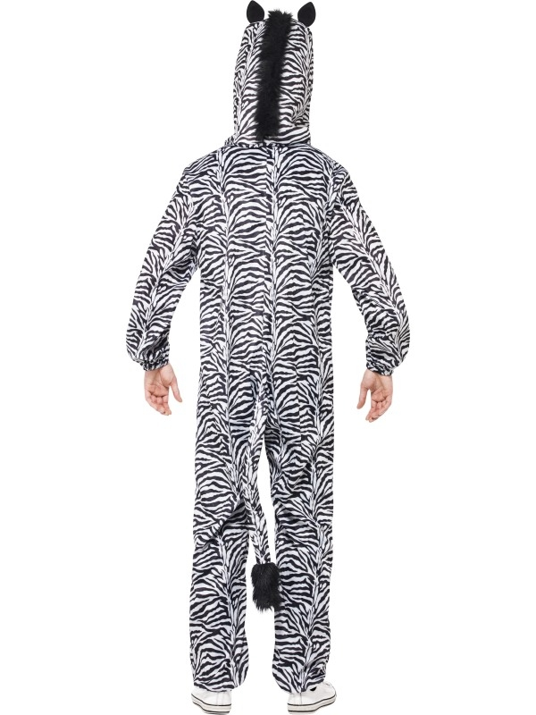 Smiffy Zebra Heren Bodysuit Verkleedkleding - Afbeelding 2