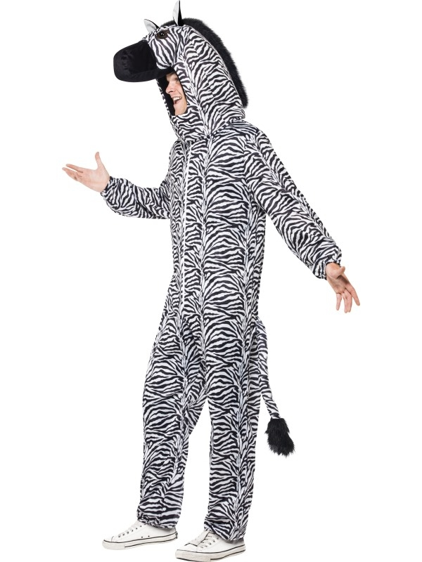 Smiffy Zebra Heren Bodysuit Verkleedkleding - Afbeelding 3