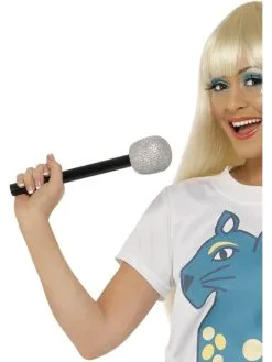 Smiffy Zilveren Glitter Microfoon