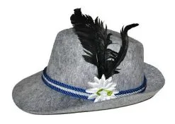 Beierse Hoed Grijs Met Veer