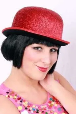 Bolhoed Lurex Glitter Rood