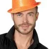Gangsterhoed Pailletten Neon Oranje