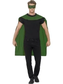 Helden Cape Met Masker Groen