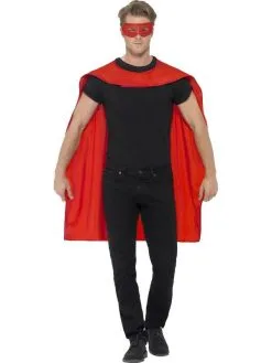Helden Cape Met Masker Rood