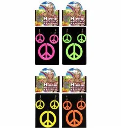 Hippie Set Oorbellen En Ketting Neon Kleuren