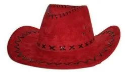 Hoed Cowboy Suede Rood