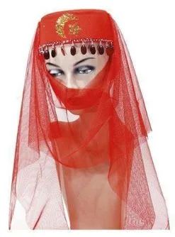 Hoed Harem Dame Rood
