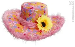 Hoed Ibiza Met Zonnebloem Roze