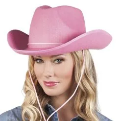 Hoed Vilt Cowboy Roze