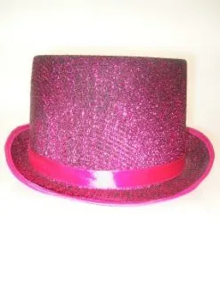 Hoge Hoed Lurex Glitter Cerise