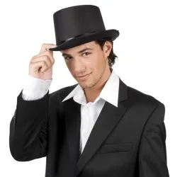 Hoge Hoed Satijn Zwart