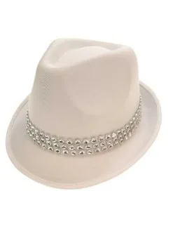 Kojakhoed Wit Met Strass-band