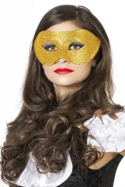 Masker Met Steentjes Goud