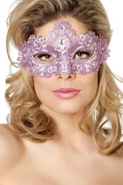 Masker Stof Met Steentjes Oud Roze
