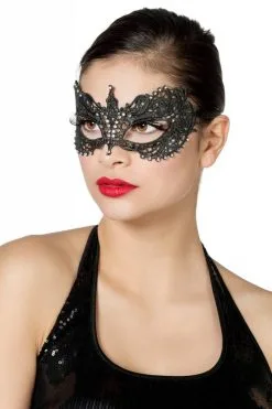 Masker Stof Met Steentjes Zilver/zwart