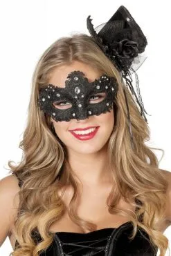 Masker Stof Met Steentjes Zwart
