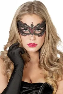 Masker Stof Met Steentjes Zwart/rood