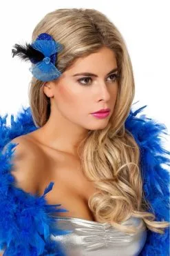 Miniatuur Glitterhoed Met Clip Blauw