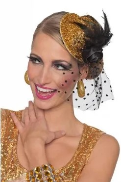 Minihoedje Glitter Goud Daisy