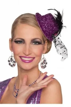 Minihoedje Glitter Paars Daisy