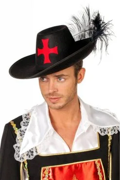 Musketiers Hoed Zwart