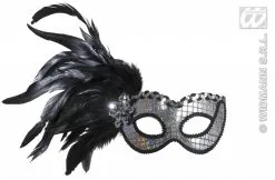 Oogmasker Holografisch Met Veren