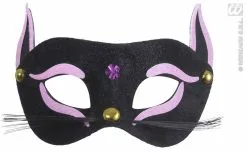 Oogmasker Zwarte Kat Met Roze Glitter