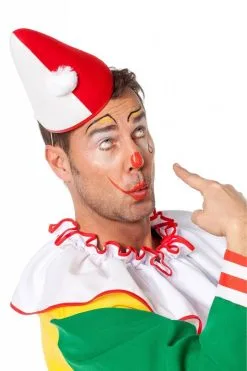 Punthoed Middel Rood/wit