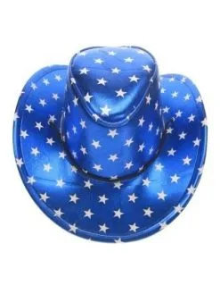Stetsonhoed Metallic Blauw Met Sterren