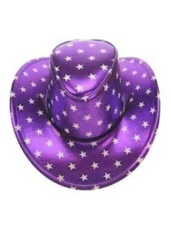 Stetsonhoed Metallic Paars Met Sterren